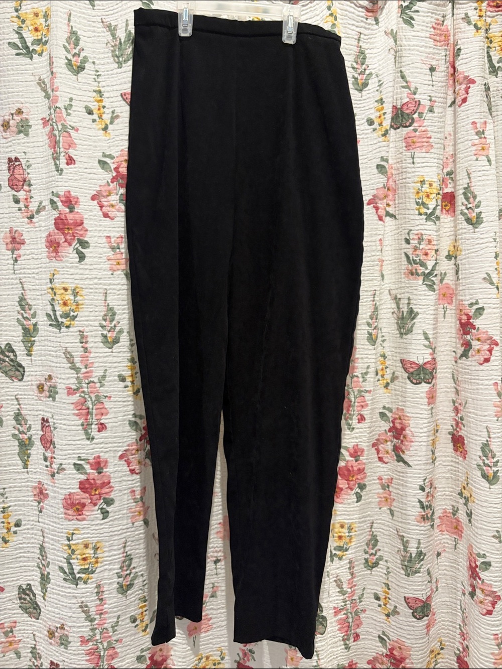 Amanda Smith Black Slim Suede Ponte Pants